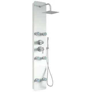 Home Deluxe Duschpaneel Weiß Metall, 25x150x9 cm, Badezimmer, Baden - Duschen, Duscharmaturen