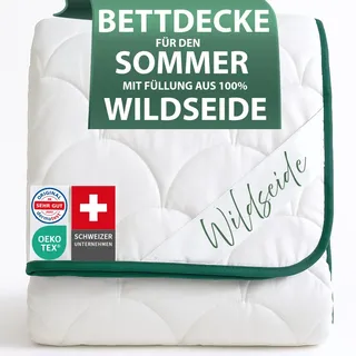 Welldora Premium Sommerdecke 155x220, Füllung 100% Wildseide, Oeko-Tex