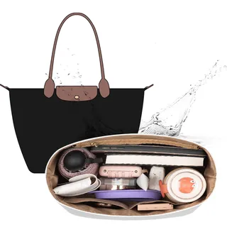 Astonatick Organizer für Longchamp M, Taschenorganizer für Longchamp M, Taschen Organizer Shopper für longchamp Le pliage M, Multifunktionalen Dupontpaper Handtaschen Organizer mit Becherhalter, Weiß