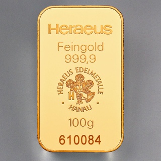 Goldbarren 100g HERAEUS geprägt