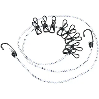 Pearl Flexible Wäscheleine mit 8 beschichteten Klammern (170 - 210 cm)