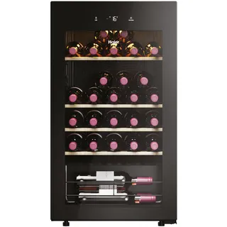 Haier HWS34GGH1 50 SERIE 3 Weinklimaschrank (90 l EEK G, Glas Schwarz)