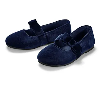 Tchibo - Kinder-Samt-Ballerinas - Mädchen - Gr. 27 - dunkelblau