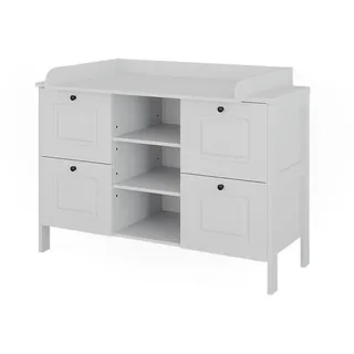 VitaliSpa Wickelkommode Ajaton Weiß, 133 x 98.4 cm mit 4 Schubladen