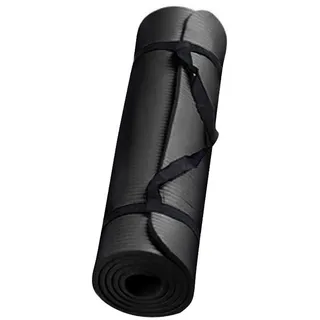 95sCloud Yogamatte Gymnastikmatte 60 x 25 x 1.5cm, Hautfreundliche Fitnessmatte Yogamatte Anti-Rutsch Sports Fitness Mat Yoga-Matte Mit Trageriemen, sehr empfehlenswert für Anfänger! (Schwarz)