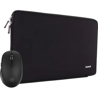 BlueBuilt Laptophülle für Apple MacBook Air 13 Zoll Schwarz + Tradendum Maus