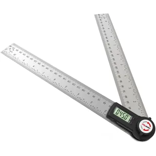 GemRed Winkelmesser Digital, Edelstahl 300 mm Winkellehre mit LCD Anzeige 360° Winkel Messen, Digitaler Winkelmesser für Holzbearbeitung, Bau, Heimwerkerwerkzeuge