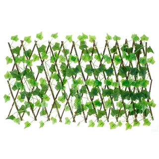 Pvc Screen Fence Erweiterbarer Zaun mit Solar-Lichterkette, Girlande, Rasenlicht, künstliche Hecken, Sichtschutzzaun for die Dekoration von Garten und Balkon im Freien Sichtschutz Balkon(2pcs)
