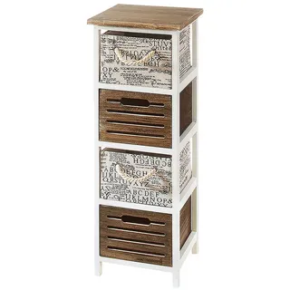 Kobolo Kommode Schubladenkommode Holzregal Regal 4 Schubfächern 82 cm