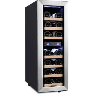 Kalamera Weinkühlschrank 2 Zonen, 19 Flaschen, 65 Liter, Kompressor, Freistehend, KRC-75BSS - Schwarz