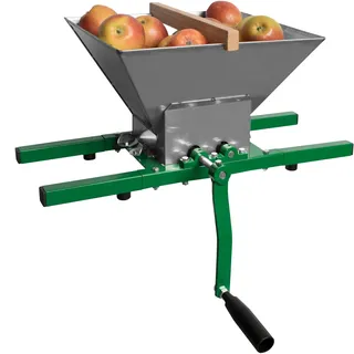 Güde Obstmühle OM 7 (7 Liter Fassungsvermögen, rostfreier Einfülltrichter 300 x 340 mm, Aluminium-Schneidwerk & -Quetschwalze, zum Aufsetzen auf Saft- & Beerenpressen, großdimensionierte Kurbel)