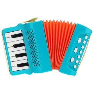 QUARKZMAN Akkordeon 10 Tasten Klavier Ziehharmonika Mini Musikinstrument Geschenke für Erwachsene Anfänger Bildung, Blau