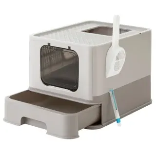 Songmics Katzentoilette mit Deckel Top Entry 15kg Gelb