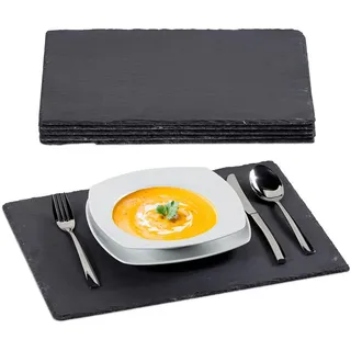 Relaxdays Schieferplatten anthrazit 40,0 x 30,0 cm, 6 St.