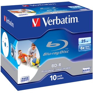 Verbatim BD-R 25GB, 6x, 10er Jewelcase wide, inkjet printable (43713)