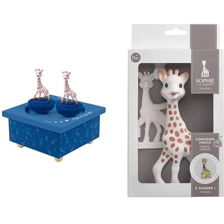 Trousselier 6295195 Spieluhr mit tanzenden Figuren für Kinder, Giraffen, blau, Sophie die Giraffe, magnetisch, Musikbox, Musikspieluhr & Sophie la Girafe – Sophie la Girafe Award-Geschenkset