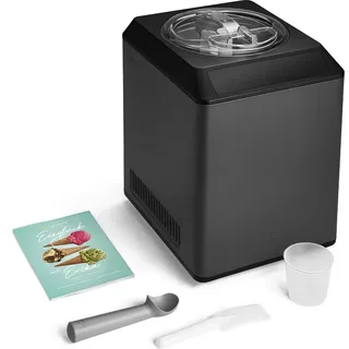 Springlane Eismaschine & Joghurtbereiter Erika 2,5 L mit selbstkühlendem Kompressor 250 W, Eiscrememaschine aus Edelstahl mit Kühl- und Heizfunktion, inkl. Rezeptheft