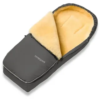Hofbrucker Lammfell-Fußsack "Alaska" in Dunkelblau - (L)95 x (B)35 cm