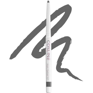 COSLINE Kajal und Eyeliner 107 Grau, Wasserfester Kajal, Verschmiert nicht, Anthrazitfarbener Lidstrich, Weiches Auftragen, Starke Pigmentierung, Vegan, Made in Germany