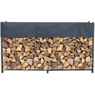 Quick Star Kaminholzregal 200 x 25 x 115 cm grau