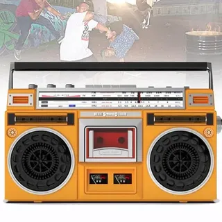 Tragbare Kassetten-Boombox, Retro-CD-Player mit AM/FM-Radio und Kassettenrekorder, unterstützt SD/USB-Eingang für Familientreffen und Reisen