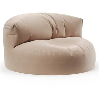 Green Bean Sitzsack Sofa mit Füllmaterial - Lounge im Sitzsack-Design 90x50cm mit ergonomischer Rückenlehne & waschbarem Bezug - Indoor und Outdoor geeignet in Khaki