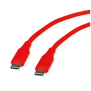 Roline USB 2.0 Kabel C-C ST/ST Silikon 60W Rot - - Digital/Daten (11.02.9121)