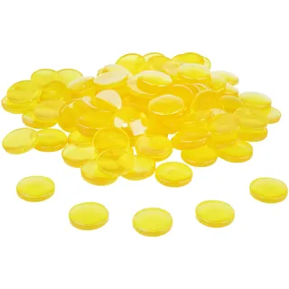 WISSNER® 100 Muggelsteine ø 20 mm, Gelbe Nuggets aus RE-Plastic, Bruchsicher & Robust, zum Basteln, Lernen und Dekorieren