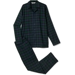 Tchibo - Flanell-Pyjama-Set - Herren - Gr. M - dunkelblau/kariert