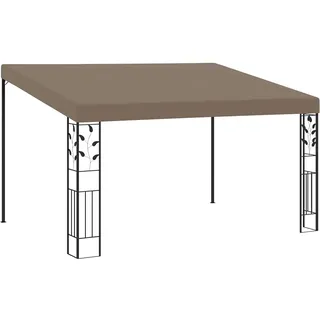 vidaXL Wand Pavillon Anbaupavillon Sonnenschutz Pergola Gartenpavillon Terrassendach Überdachung Gartenzelt Partyzelt 4x3x2,5m Taupe
