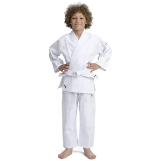IPPONGEAR Beginner 2 Kinder Judoanzug Kampfsport Anzug inkl Gürtel (Ausrüster der deutschen Nationalmannschaft, Gummizug & Schnürbund an der Hose, 190gr/m2 Stoffdichte) weiß