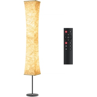 Tomons Stehlampe Wohnzimmer Dimmbar, RGB LED Stehlampe mit Fernbedienung & Musiksynchronisation, Leselampe Stehlampe mit Weißem Stoffschatten für Schlafzimmer und Spielzimmer