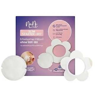 NuNi SLIM Starter-Set selbstklebende Einmalstilleinlage, BH-freie Stillzeit, 10 Pads + 20 Stilleinlagen