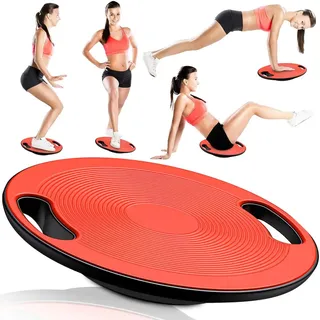Retoo Balance Board Wackelbrett mit Griffen Gleichgewichtstrainer Ø 40 cm max. 150 kg, Rutschfestes