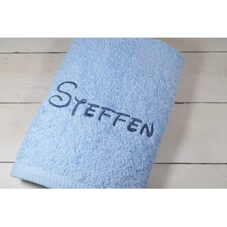Generisch ★ Handtuch mit Namen Bestickt ★ Duchtuch ★ Geschenk ★ Badetuch ★ 500 g/m2 ★ (Hellblau, 30 x 50 cm)