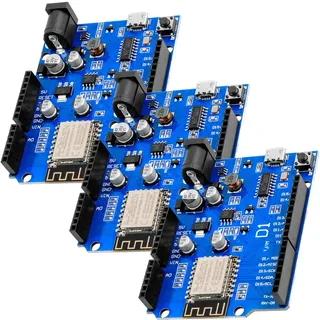 AZDelivery 3 x D1 Board NodeMCU ESP8266MOD-12F WiFi WLAN Modul kompatibel mit Arduino inklusive E-Book!
