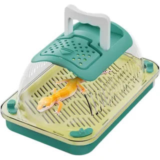 Klare Terrarium Box - Transparentes Reptilien Gehäuse Mit Belüftung,Leichte Zuchtbox Mit Sicherem Deckel | Reptilien Behälter Mit Griff Für Gecko Chamäleon Bärtiger Drache Amphibien Jungtiere