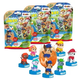 INKEE - Surprise Paw Patrol Badebomben Kinder mit Überraschung Überraschungs-Badekugel mit Stempel 3er-Multipack - Badezusatz Kinder