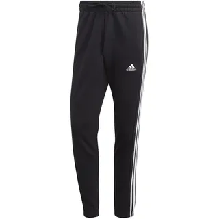 adidas Essentials French Terry Tapered Elastic Cuff 3-Streifen Hose Black / White S