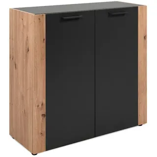 MID.YOU Kommode Cento 89 x 85 x 34,5 cm anthrazit / Eiche Artisan