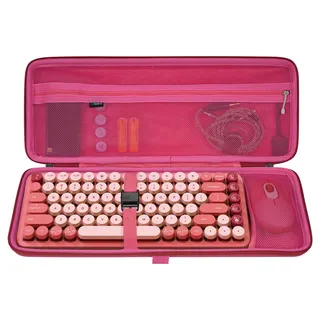 GEEKRIA 75% Tastaturhülle, Hartschalen-Reise-Tragetasche für kompakte 84-Tasten-Computer, mechanische Gaming-Tastatur, kompatibel mit Nuphy Air75, Logitech POP Keys Mechanical Wireless (Rose)...