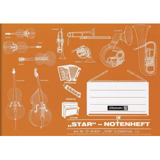 Brunnen Notenheft A5 quer, 8 Blatt,