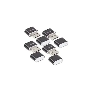 PEARL Mini USB Stick: 4er Pack Mini-Cardreader für microSD(HC/XC)-Karten bis 128 GB & USB (Micro SD, Cardreader USBstick, TV)