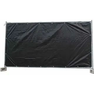 Boni-Shop® Bauzaunplane 1,76 x 3,41 m Schwarz