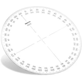 Aristo Vollkreis Winkelmesser (gegenläufige Bezifferung 0 - 360 Grad, Durchmesser 120 mm, Plexiglas) transparent