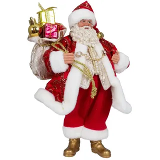 Christmas Paradise Weihnachtsmann Deko Figur 28 cm (Weihnachtsdeko, 1 St., stehend), rot-gold rot