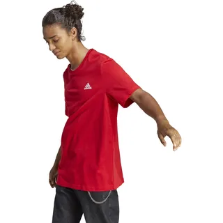 adidas Essentials Single Jersey Embroidered Small Logo Tee Better Scarlet, L