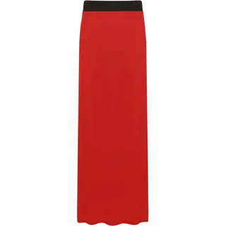 WearAll - Damen Übergröße Elastisch Stretch Maxi Rock in Voller Länge - Rot - 52-54 - 52-54