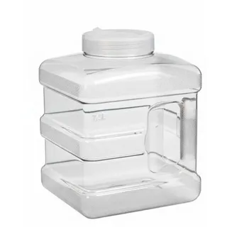 FewNvWa Trinkbehälter Wassereimer Wasserbehälter Wasserkanister mit Schraubdeckel Und Silikonring aus Klarem PC Material für Trinkwasserlagerung Familienfeier Camping Picknick, 7-5l