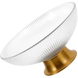 JECOMPRIS Schüssel Mit Fuß Aus Glas Große Obstschale Für Küchentheke Dekorative Glasschale Als Multifunktionstischware Für Snacks Und Obst